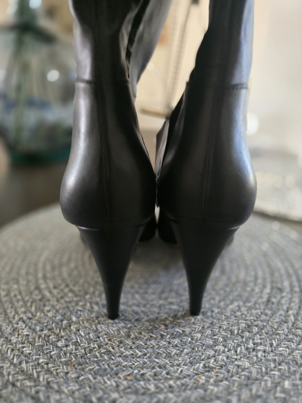 Vince Camuto Black Knee-High Pointed-Toe Stiletto Boots - Picture 4 of 11
